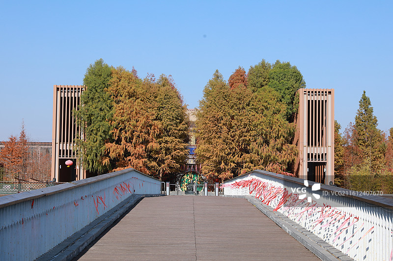 徐州市睢宁县白塘河湿地公园水月禅寺风光图片素材