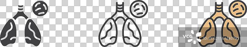 结核病tb图标集，白色背景图片素材