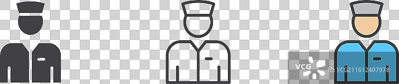 白色背景上的代客泊车图标集图片素材