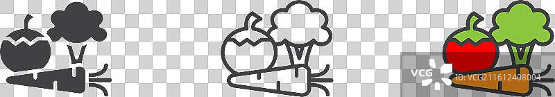 白色背景上的蔬菜图标集图片素材