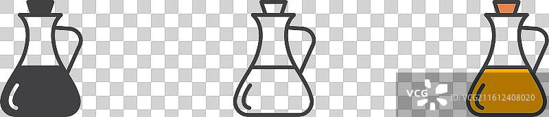 白色背景上的醋图标集图片素材