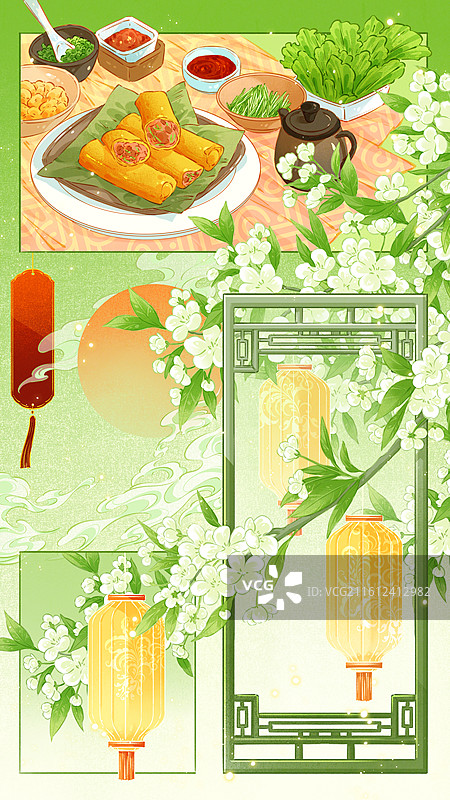 二十四节气·立春 国风插画图片素材