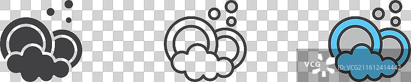 白色背景上的洗碗图标集图片素材