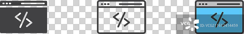 白色背景上的网页代码图标集图片素材