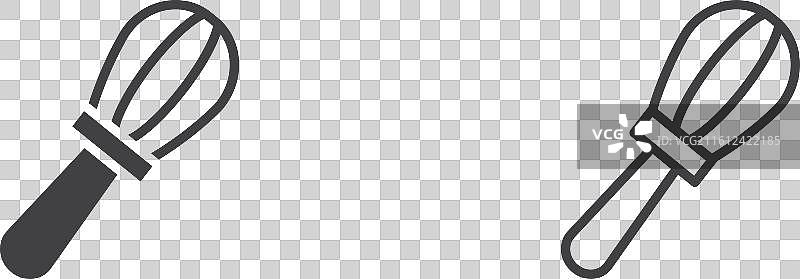 白色背景上的打蛋器图标集图片素材