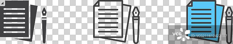 白色背景上的遗嘱和信托图标集图片素材