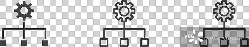 白色背景上的工作流程图标集图片素材