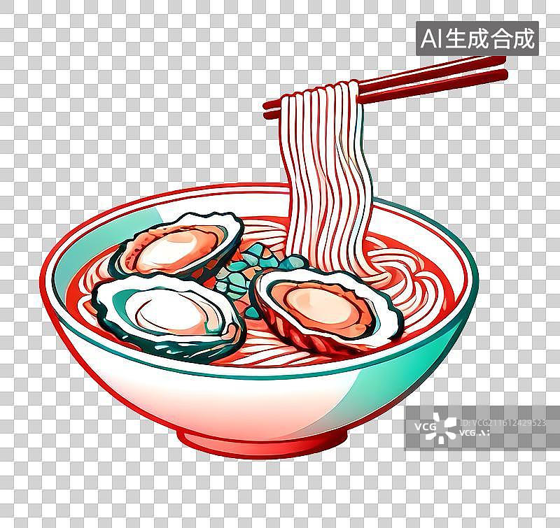 【AI数字艺术】扁平风海鲜美味插画图片素材