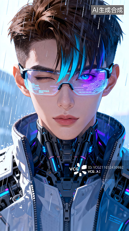 【AI数字艺术】未来人工智能二次元人物插画图片素材