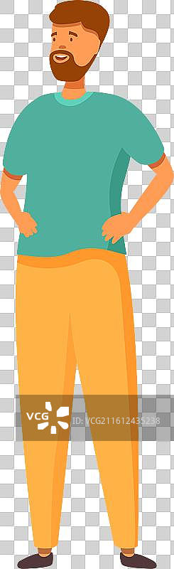 自信的年轻男子双手叉腰站立图片素材