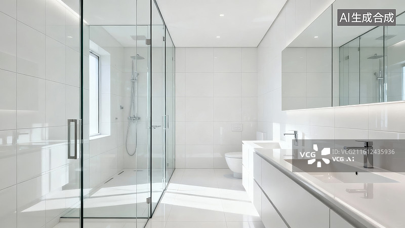 【AI数字艺术】现代简约风格浴室图片素材