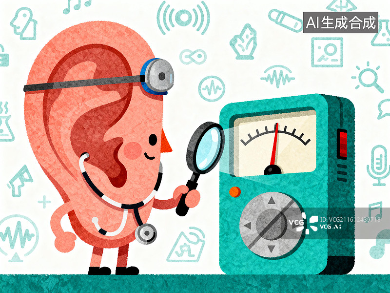 【AI数字艺术】耳部健康小卫士 3月爱耳日主题创意插画系列图片素材