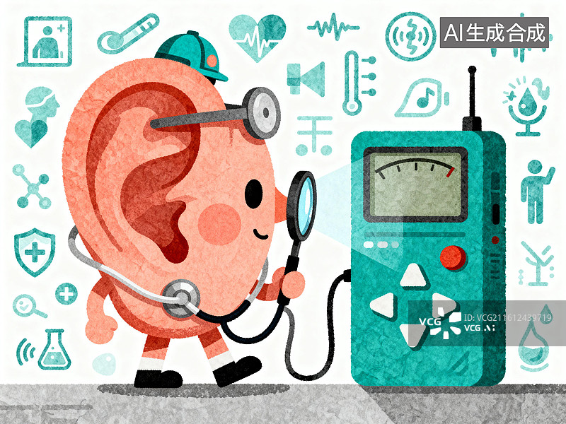 【AI数字艺术】化身成戴着听诊器和小头盔的“耳朵卫士图片素材