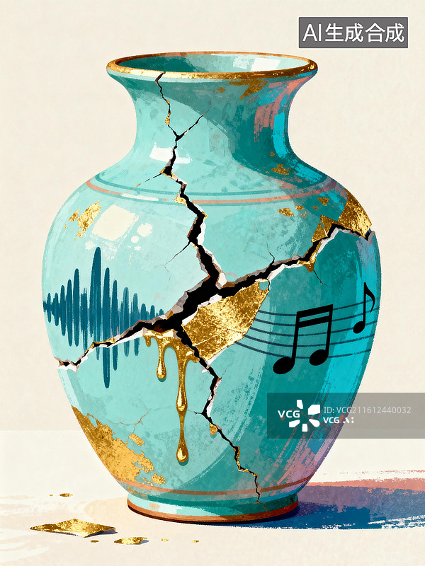 【AI数字艺术】修补声波陶罐 3月爱耳日主题创意插画系列图片素材