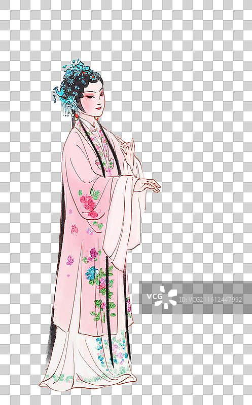 昆曲牡丹亭杜丽娘传统戏剧插画元素图片素材