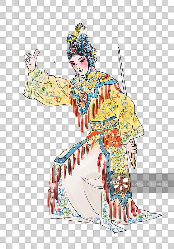 京剧霸王别姬虞姬传统戏曲插画图片素材