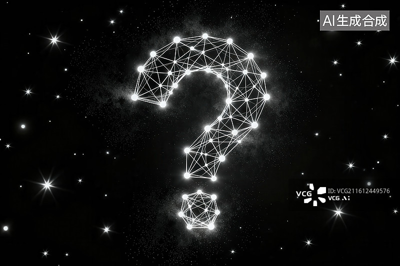 【AI数字艺术】星空中的问号图案图片素材