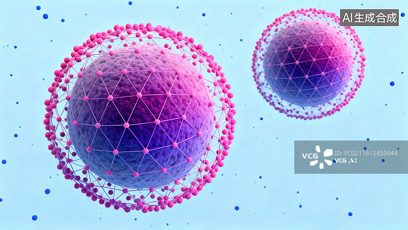 【AI数字艺术】分子结构球体示意图图片素材