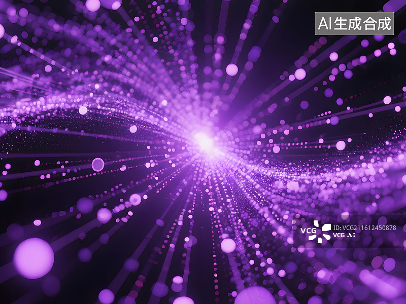 【AI数字艺术】紫色科技抽象粒子，抽象图片素材