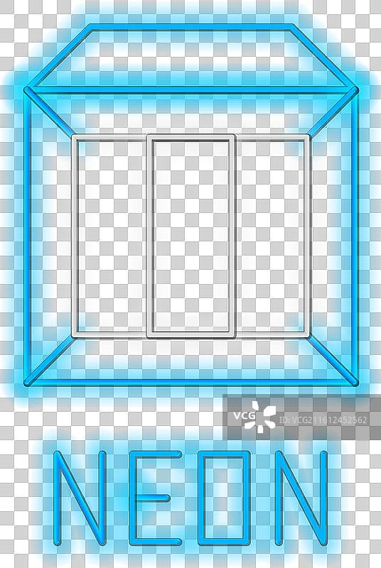 发光的霓虹线条纸箱图标图片素材