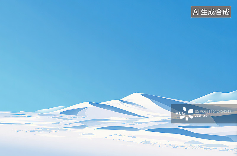 【AI数字艺术】雪原上的连绵沙丘图片素材