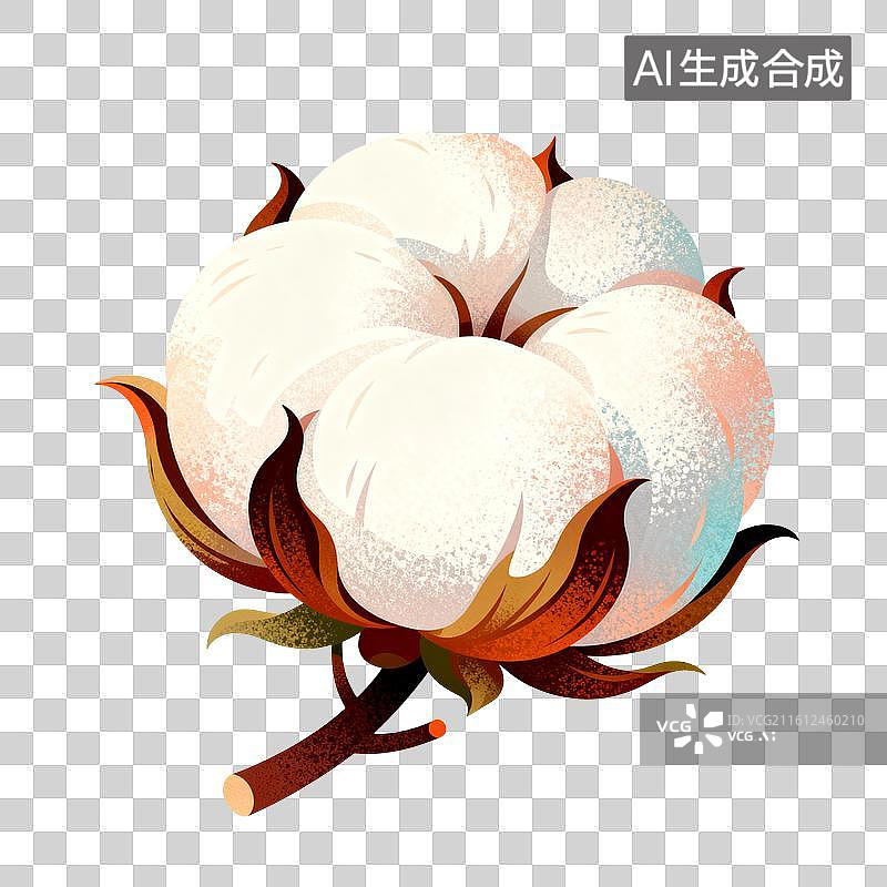 【AI数字艺术】棉花插画图片素材