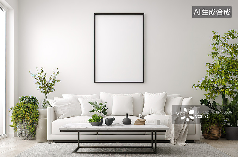 【AI数字艺术】现代简约客厅布置图片素材