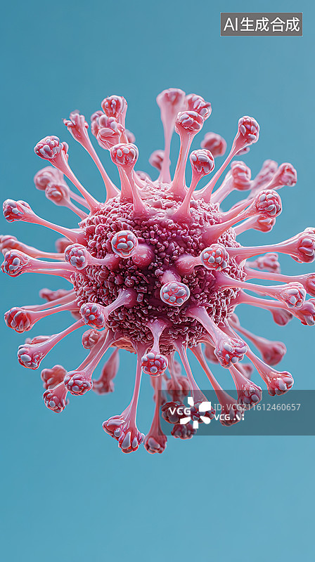 【AI数字艺术】病毒微观结构特写图片素材