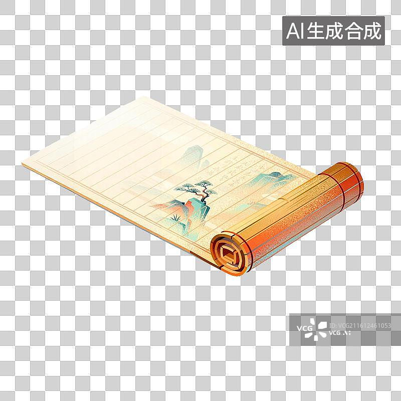 【AI数字艺术】竹简书籍插画图片素材