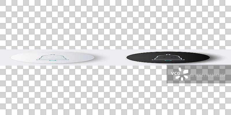 线条铃铛图标，孤立在灰色背景上图片素材