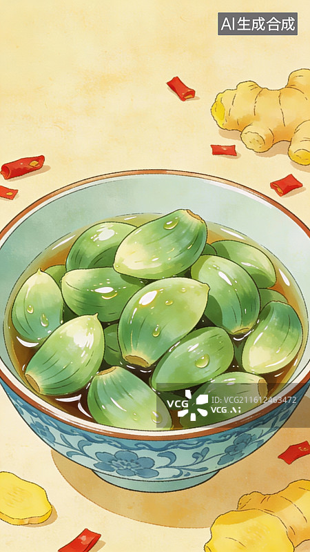 【AI数字艺术】年俗传统食物腊八蒜图片素材