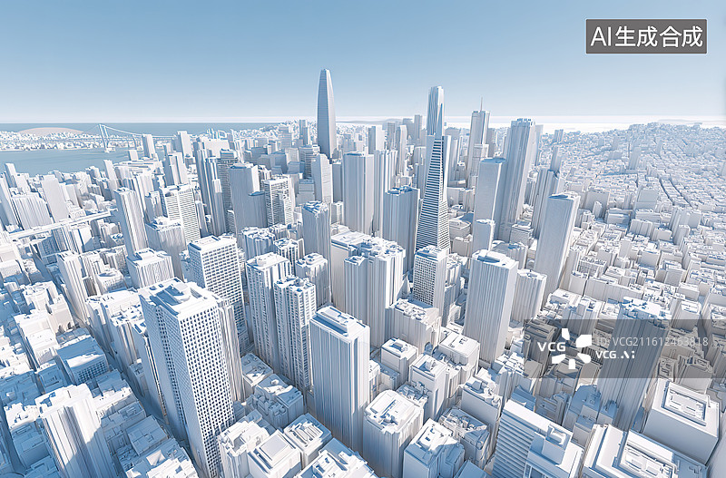 【AI数字艺术】城市高楼群俯瞰图图片素材