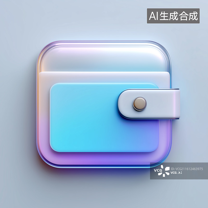 【AI数字艺术】简约钱包图标图片素材