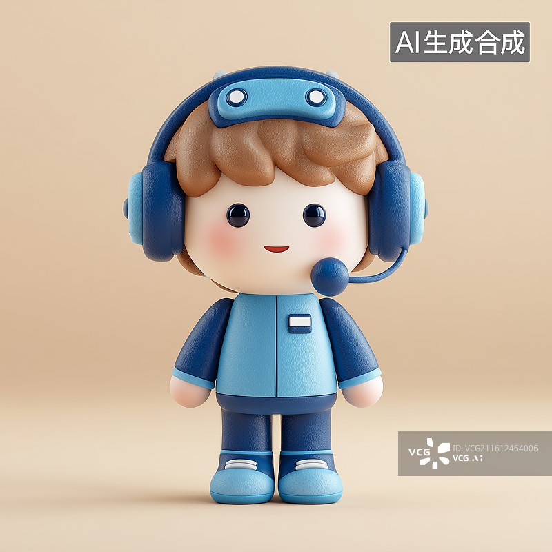 【AI数字艺术】可爱客服角色图片素材