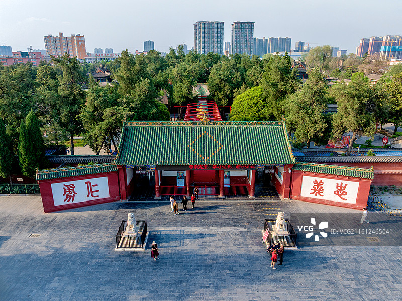 中国河南洛阳关林景区关林庙航拍风光图片素材