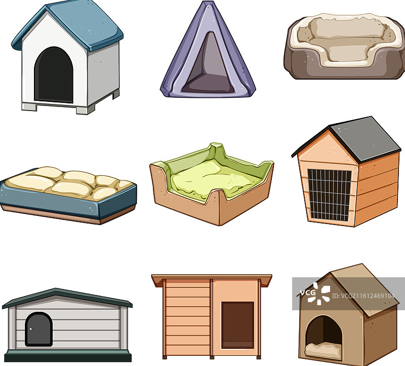 卡通狗屋套装图片素材