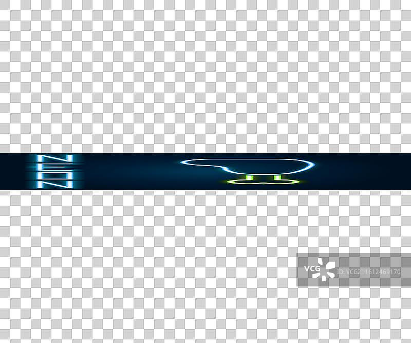 发光的霓虹线条鸡腿图标，孤立在图片素材