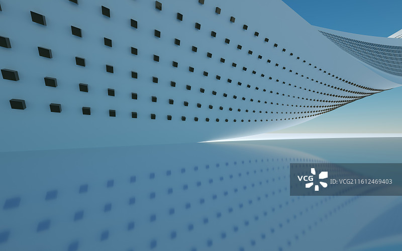 抽象现代建筑结构的玻璃立面图片素材