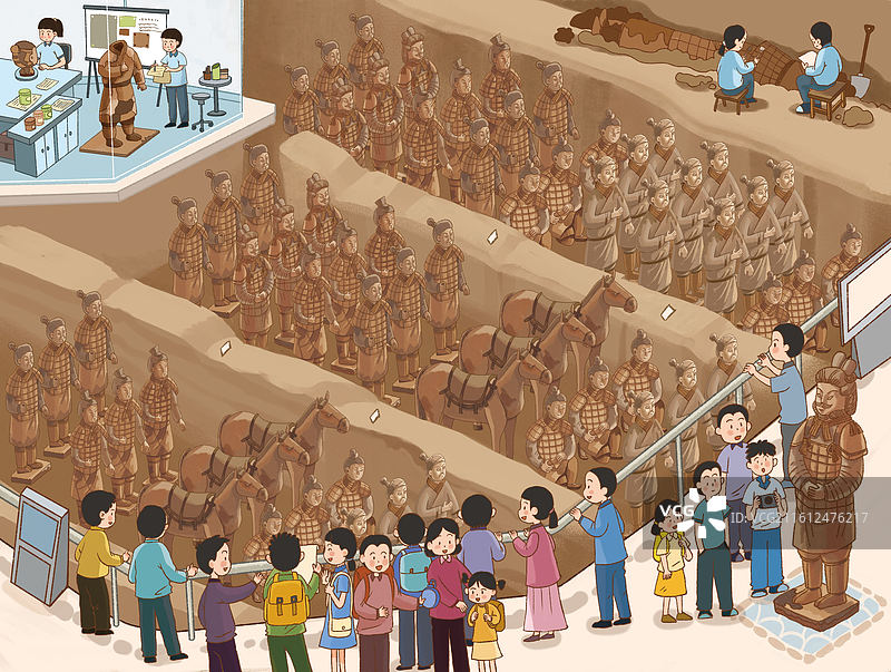 兵马俑秦始皇兵马俑研学考古科普图片素材