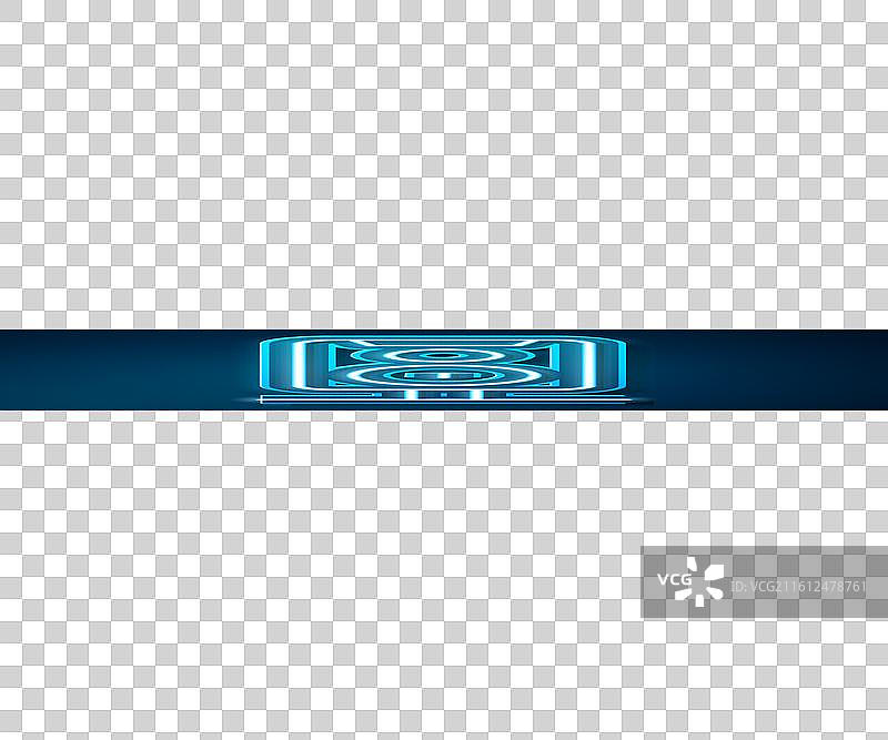 发光的霓虹线条立体扬声器图标，孤立在图片素材