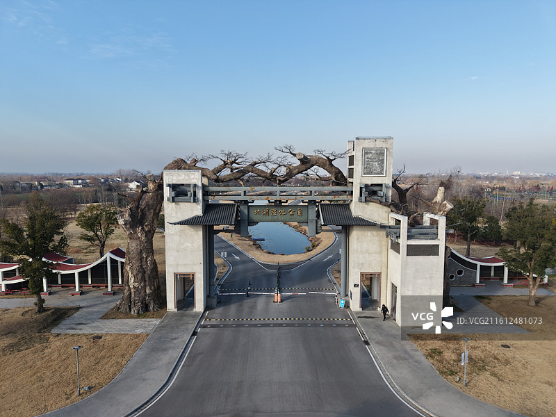 扬州北湖国家湿地公园的冬天图片素材