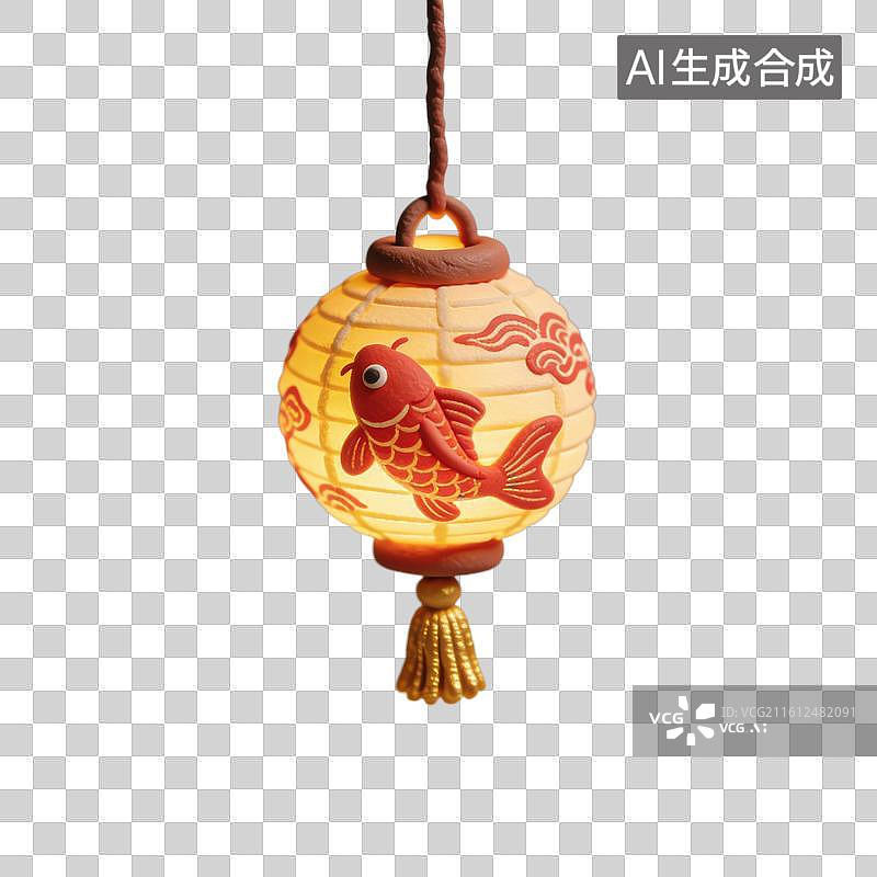【AI数字艺术】3D立体中国风灯笼正月十五元宵节花灯元素图片素材