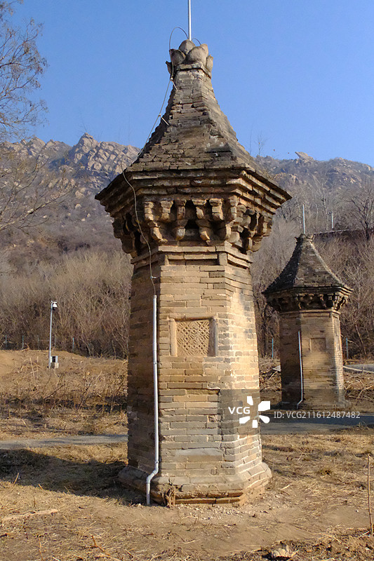 河北石家庄平山县万寿寺塔林。图片素材