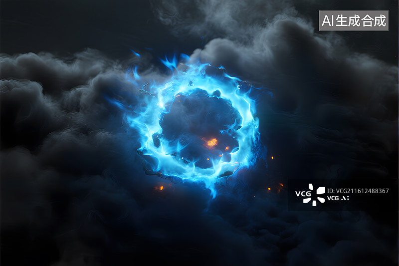 【AI数字艺术】火焰圆环特效图片素材