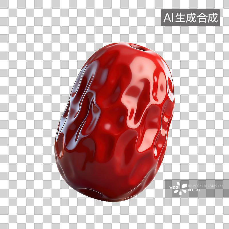【AI数字艺术】3D二十四节气立冬轻拟物红枣大枣元素图片素材