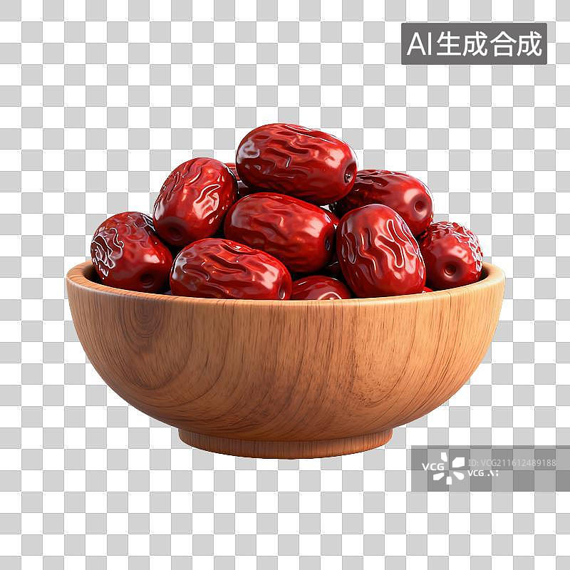 【AI数字艺术】3D二十四节气立冬轻拟物红枣大枣元素图片素材