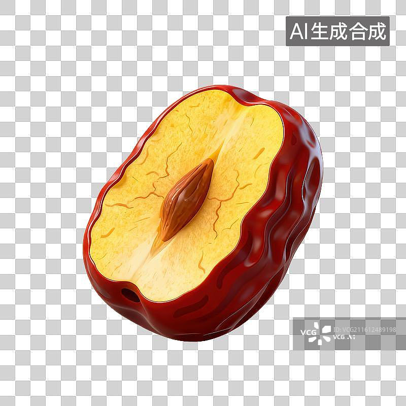 【AI数字艺术】3D二十四节气立冬轻拟物红枣大枣元素图片素材