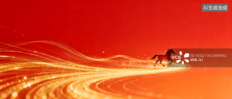 【AI数字艺术】马年年会背景，马年科技背景图片素材