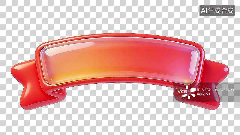 【AI数字艺术】3D膨胀风丝带状标题栏图片素材