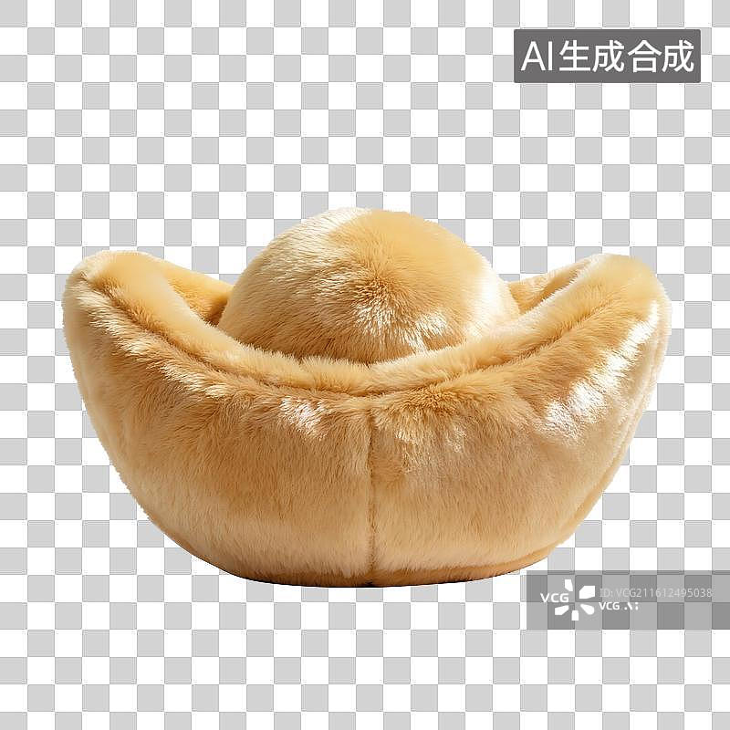 【AI数字艺术】一个元宝羊毛毡三维元素图片素材